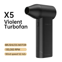 X5 Turbo Jet Fan 130000 RPM Electric Air Blower Poweful Large Wind Hair Dryer High-Speed Turbo Handheld Mini Blower Black/White 1