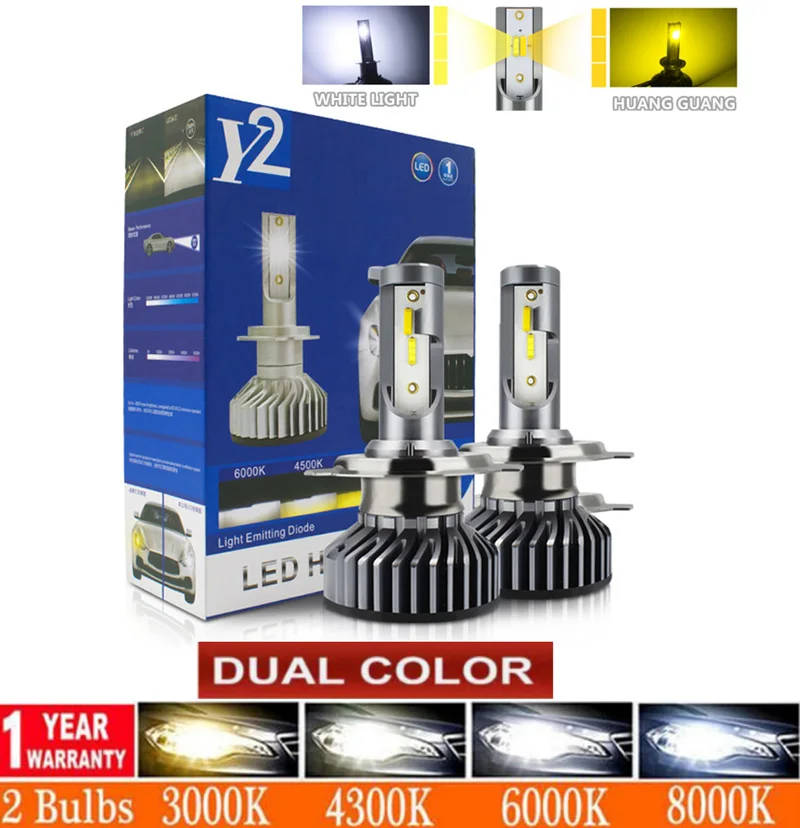 2Pcs Led Canbus Car Headlight 30000Lm 110W Csp H4 H7 H1 H3 H8 H11 9005 Hb3 9006 Hb4 Car Auto Headlamp Led Lights 6000K 2Color
