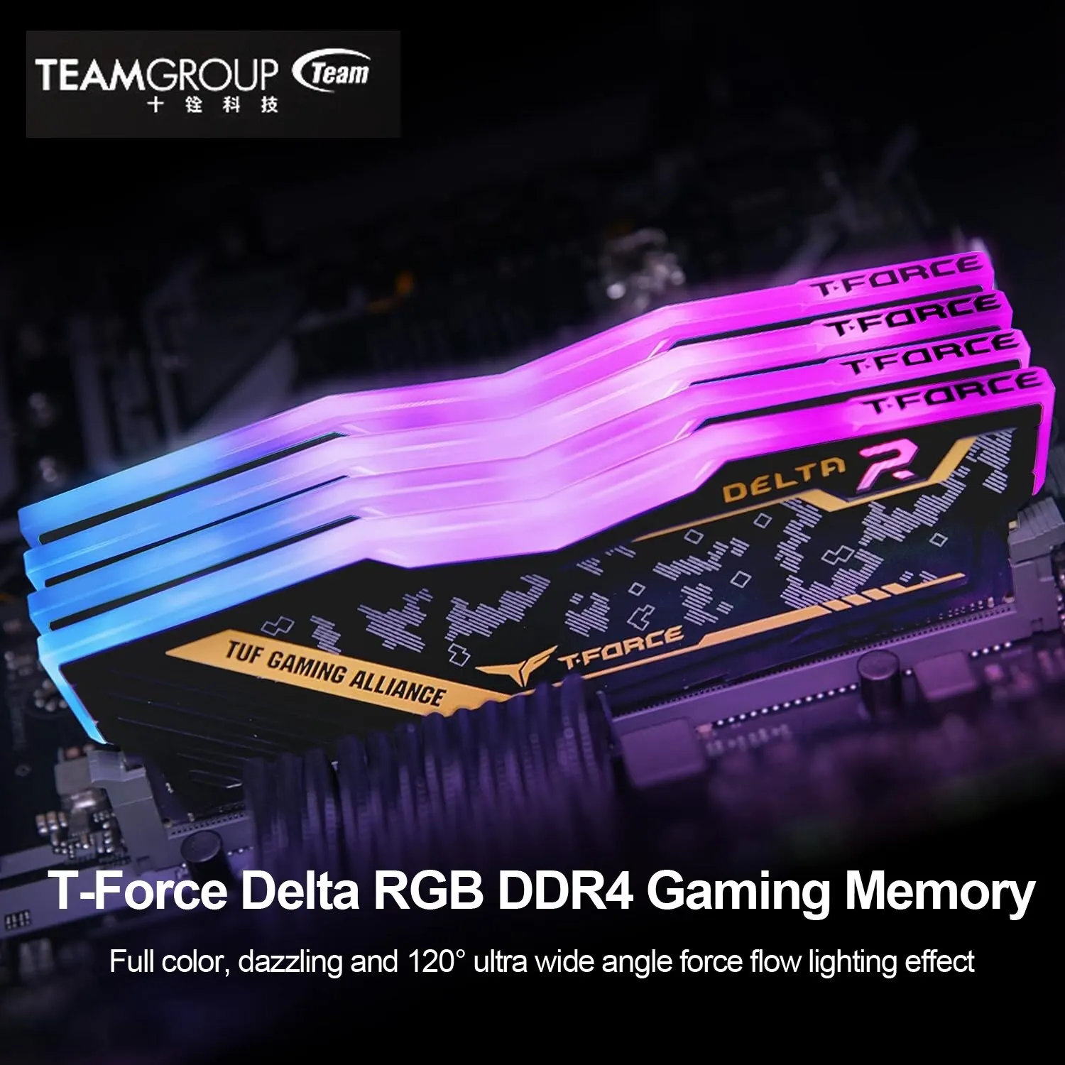 thumbnail image 1 of TEAMGROUP T-Force Delta RGB DDR4 16GB 8GB 3200MHz 3600MHz Desktop Memory Module Ram, 1 of 4