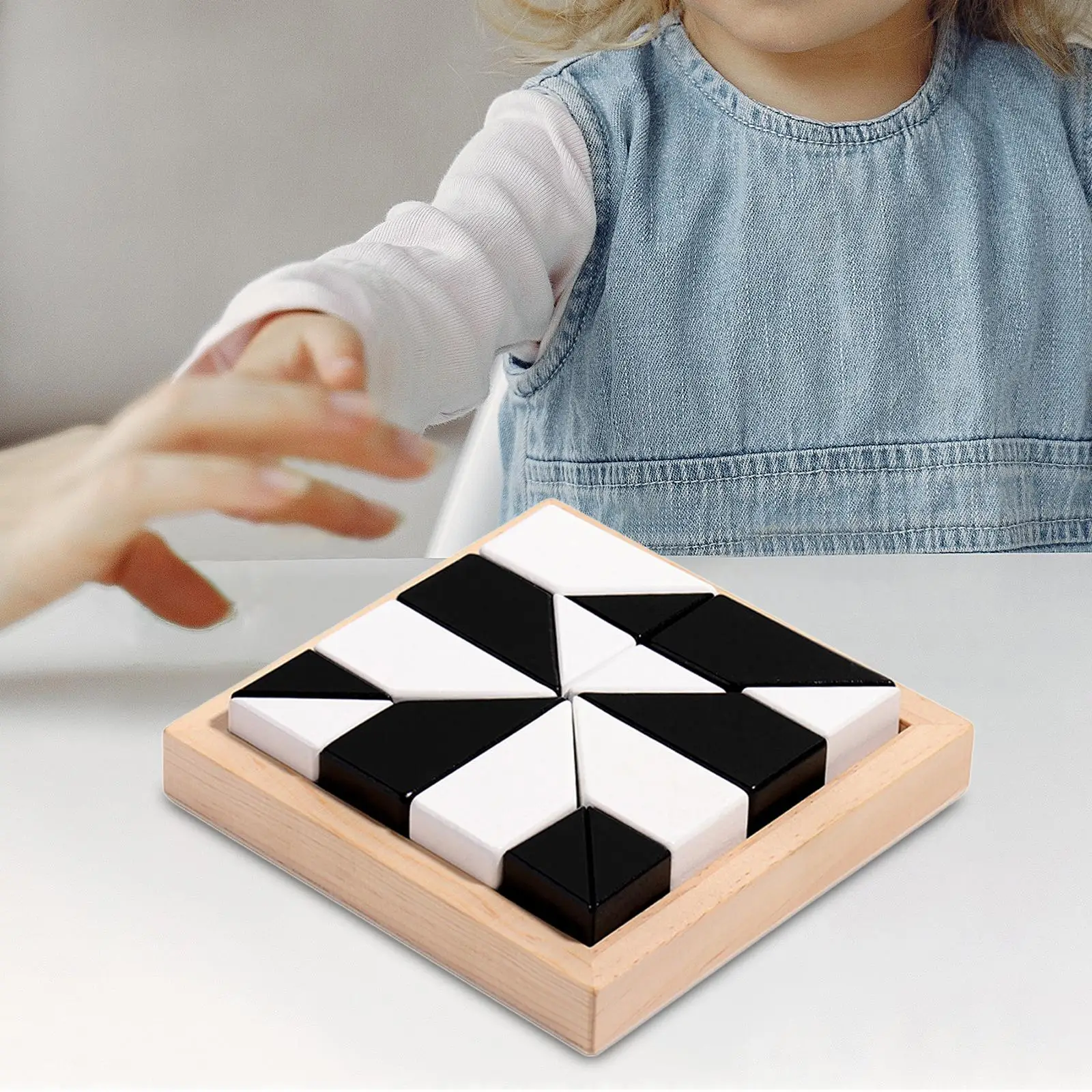 

Wooden Blocks Puzzle Birthday Gifts Stem Geometric Brain Teaser Montessori Toy IQ Game for Boy Ages 4-8 Children Preschool Kids