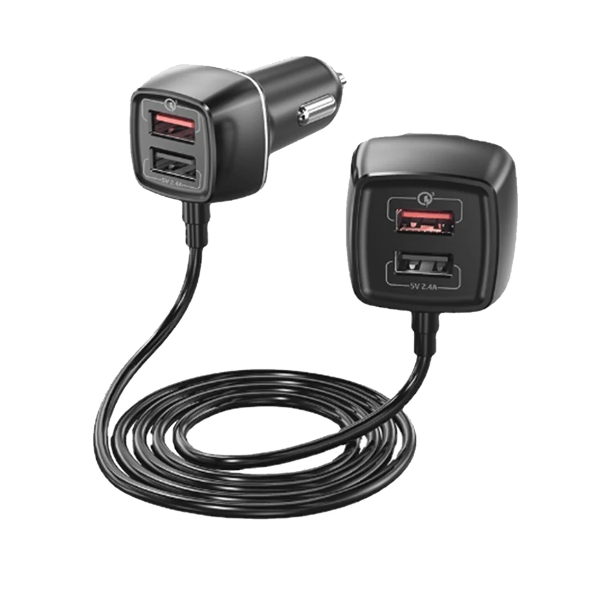 

Автомобильное зарядное устройство с 4 USB-портами, 60 Вт