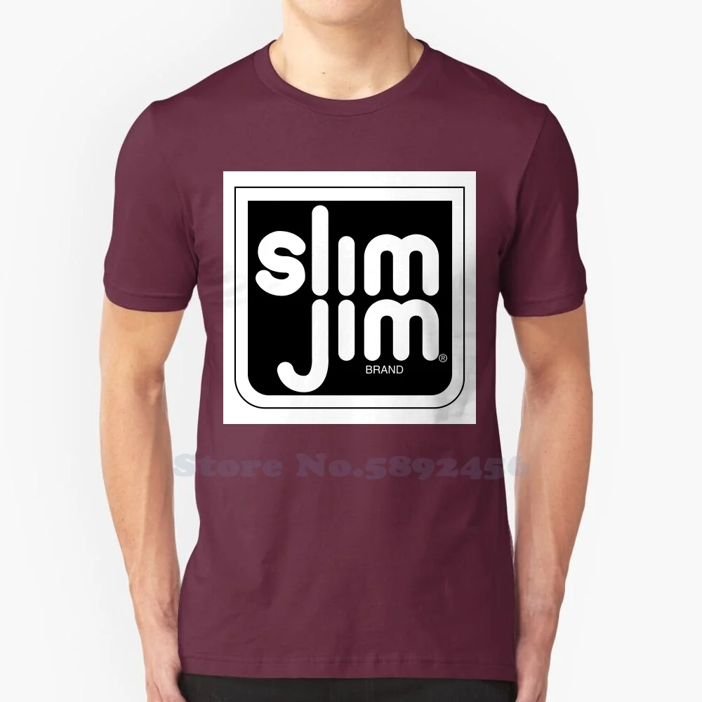 

Повседневная футболка Slim Jim с принтом логотипа, футболка из 100% хлопка с графическим рисунком