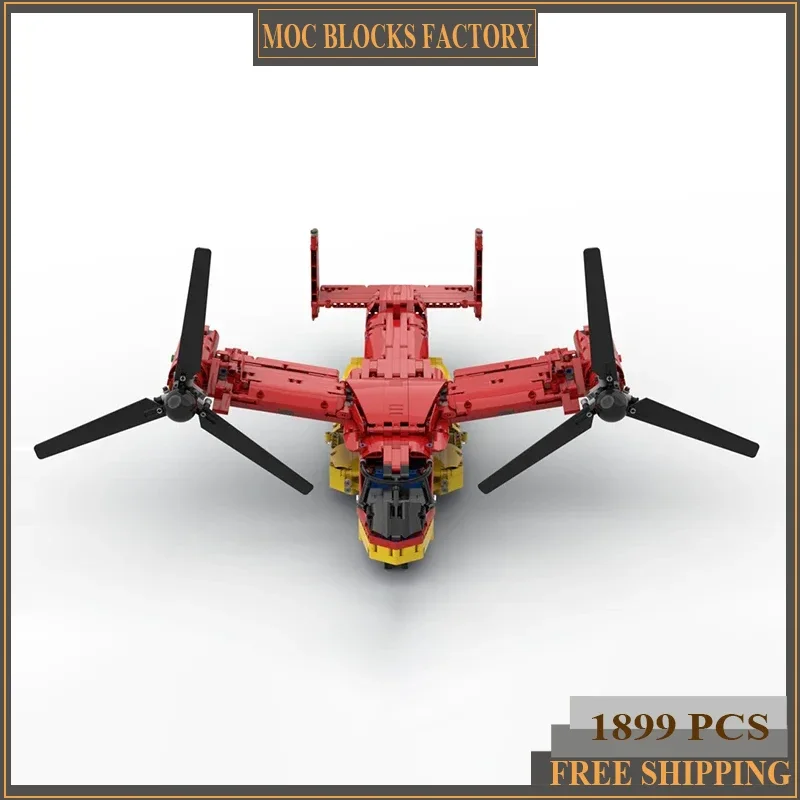 

Military Series Moc Building Blocks Special Ops Helicopter V-22 Osprey Model Technology Bricks DIY Airplane Toys For Kid Child
