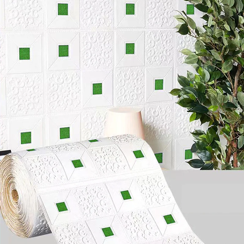 thumbnail image 1 of Paneles de pared con patrón de ladrillo 3D de 70 cm x 1 m, papel tapiz DIY, impermeable para sala de estar, dormitorio, cocina, fondo, decoración de pared, 1 of 5