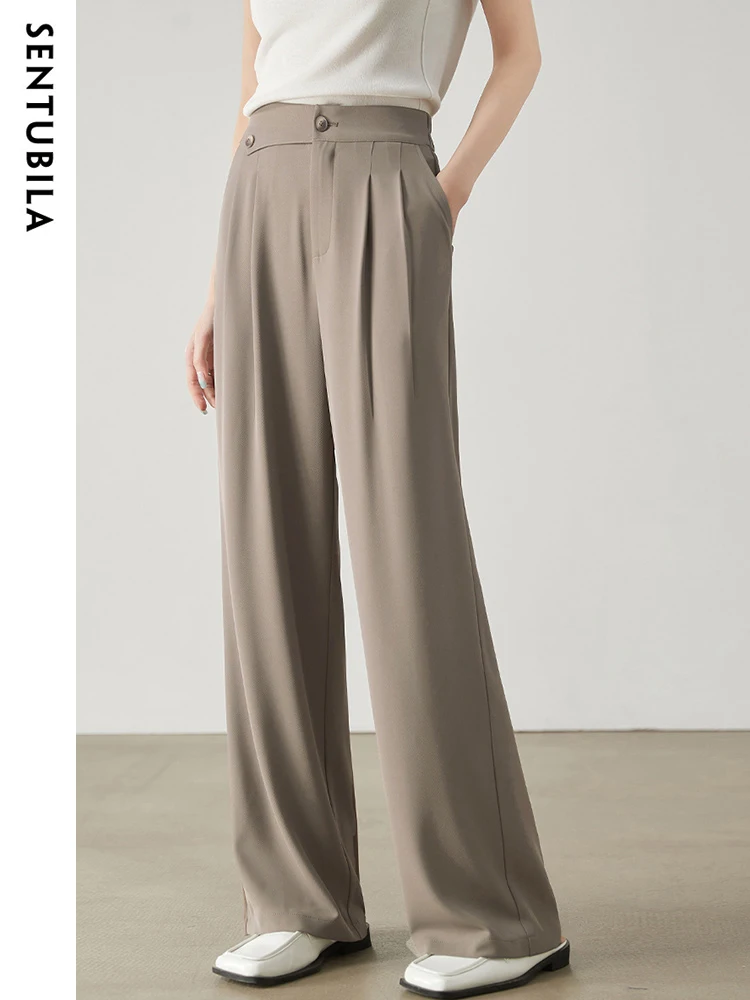 

Sentubila Elegant Office Ladies Suit Pants For Women 2023 Summer Fashion Baiscs Ankle-Length Mid Waist Long Pants