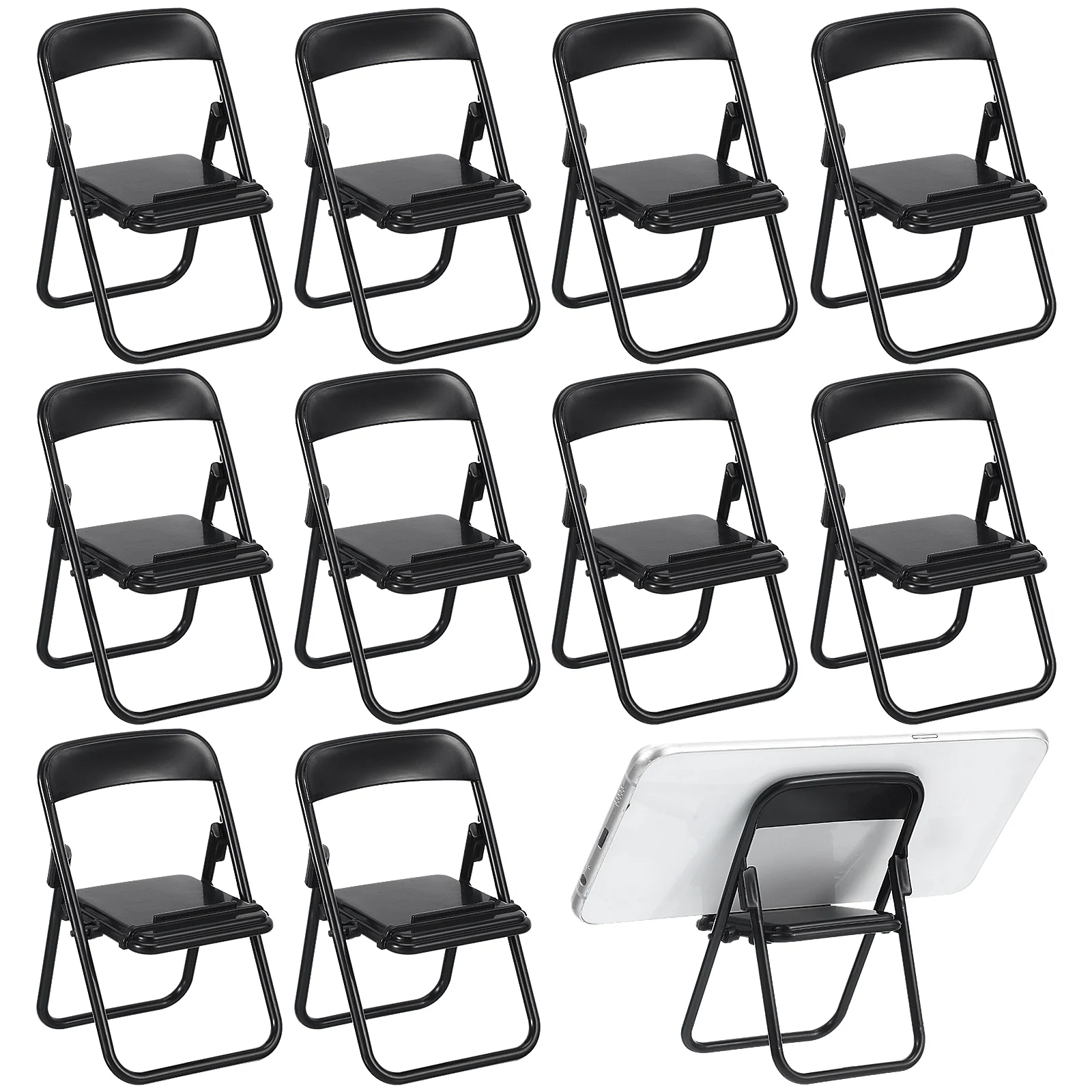 

Chair Stand Phone Miniature Mini Foldable Furniture Cell Desktop Desk House Holder Model Tiny Decor Accessories Folding Mobile