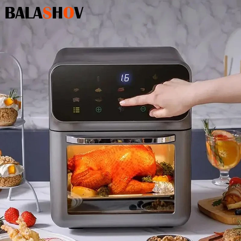 Electric Hot Air Fryer 12L Large Capacity 90% Less Oil Convection Oven Deep Fryer 360&deg;Baking Viewable Window Home Appliance air fryer