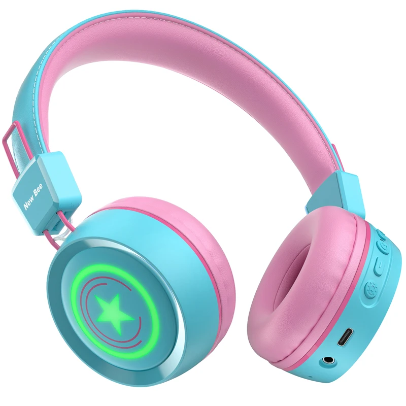 RGB Kids Bluetooth Headphones Headset Wireless Headphone Foldable Earphone HD Micro ChildrenHeadset