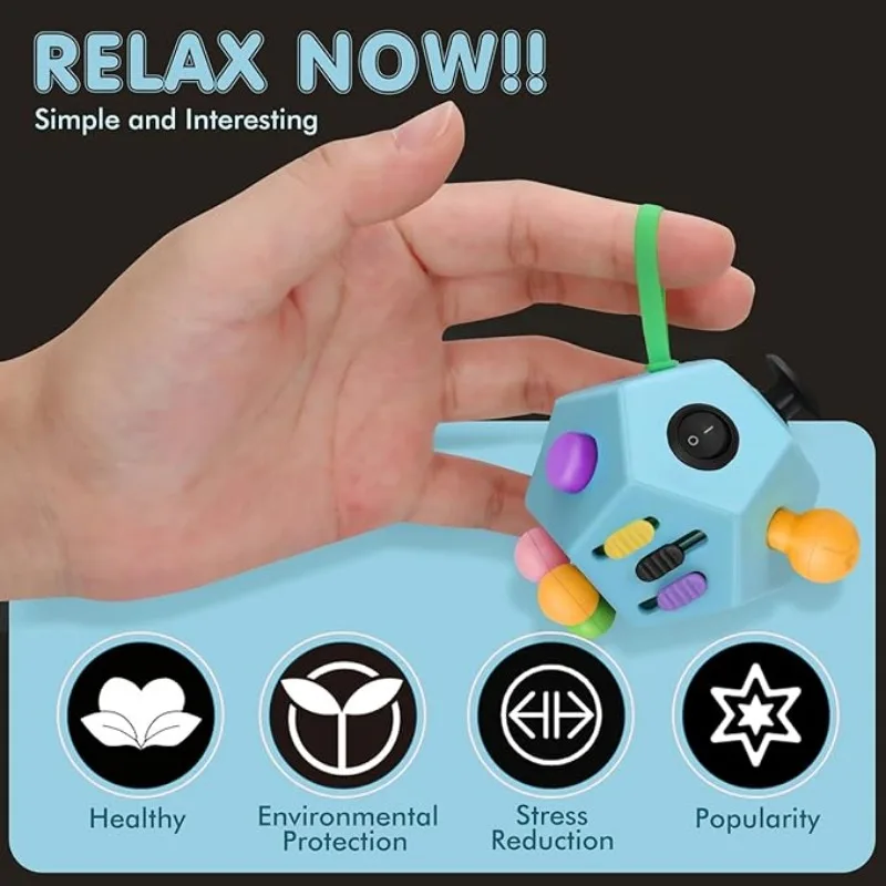1PCS Dodecagon Fidget Toys Cube Fidget Dice EDC Toys Relieves Stress Anxiety Anti Depression Easy To Carry for Adults Kids