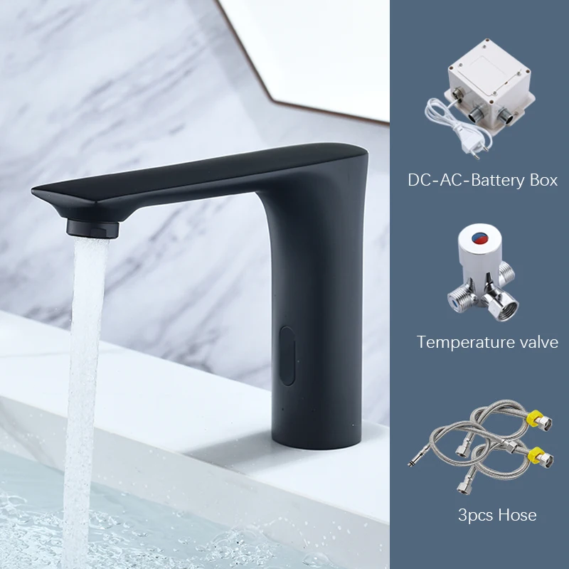 自動非接触洗面器蛇口,バスルーム,誘導シンク,温水および冷水,センサー