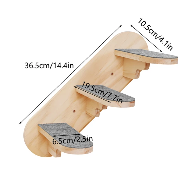 Cat wall rack felt cat stairs cat wall steps ladder pedals solid wood cat furniture on the wall suitable for cats to climb 2