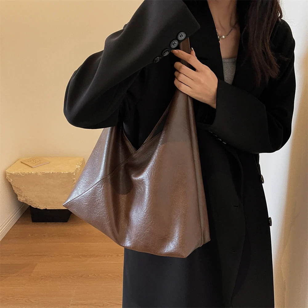 Retro 2-in-1 Shoulder Bag - Large Capacity PU Leather Tote for Women
