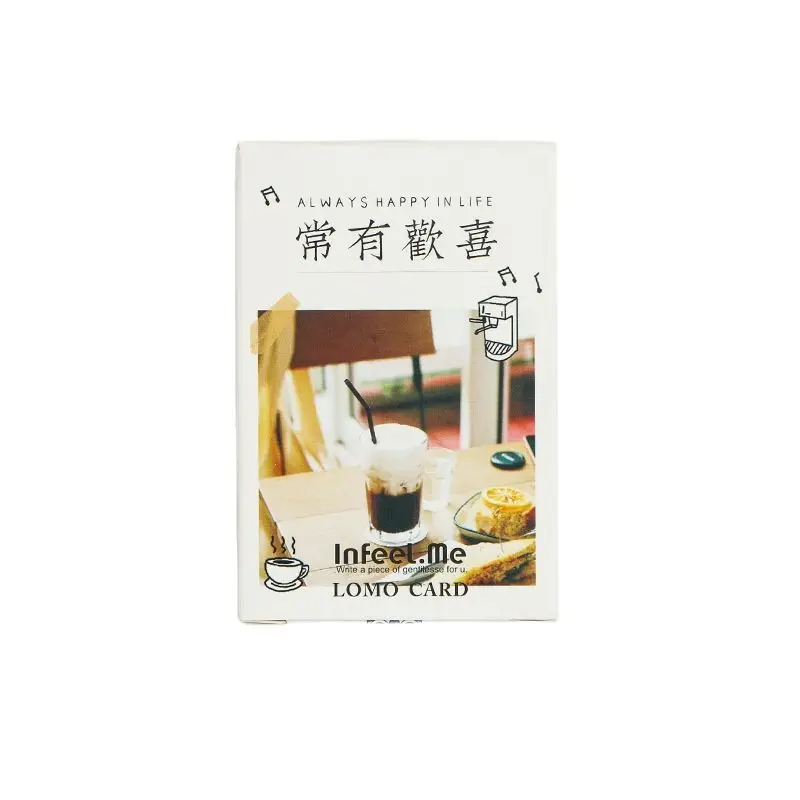 28 Sheets/Set Creative Always Happy in Life Lomo Card Mini Postcard Greeting Card Christmas Gifts
