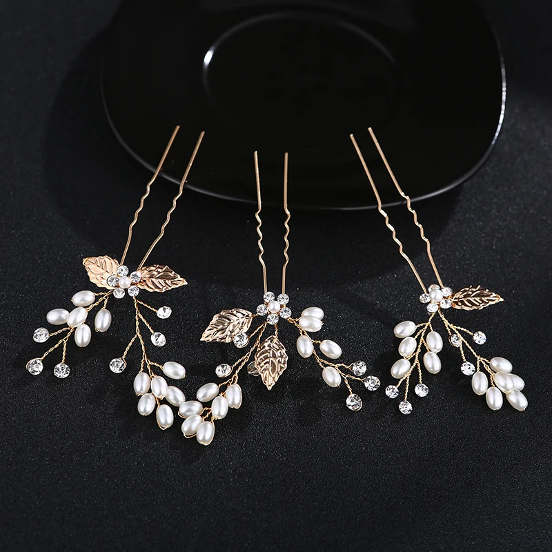 Fashion 6pcs/lot Bridal Hair Pin Flower Pattern Crystal Hair Combs Clear Rhinestones Stick Wedding Jewelry Accessories