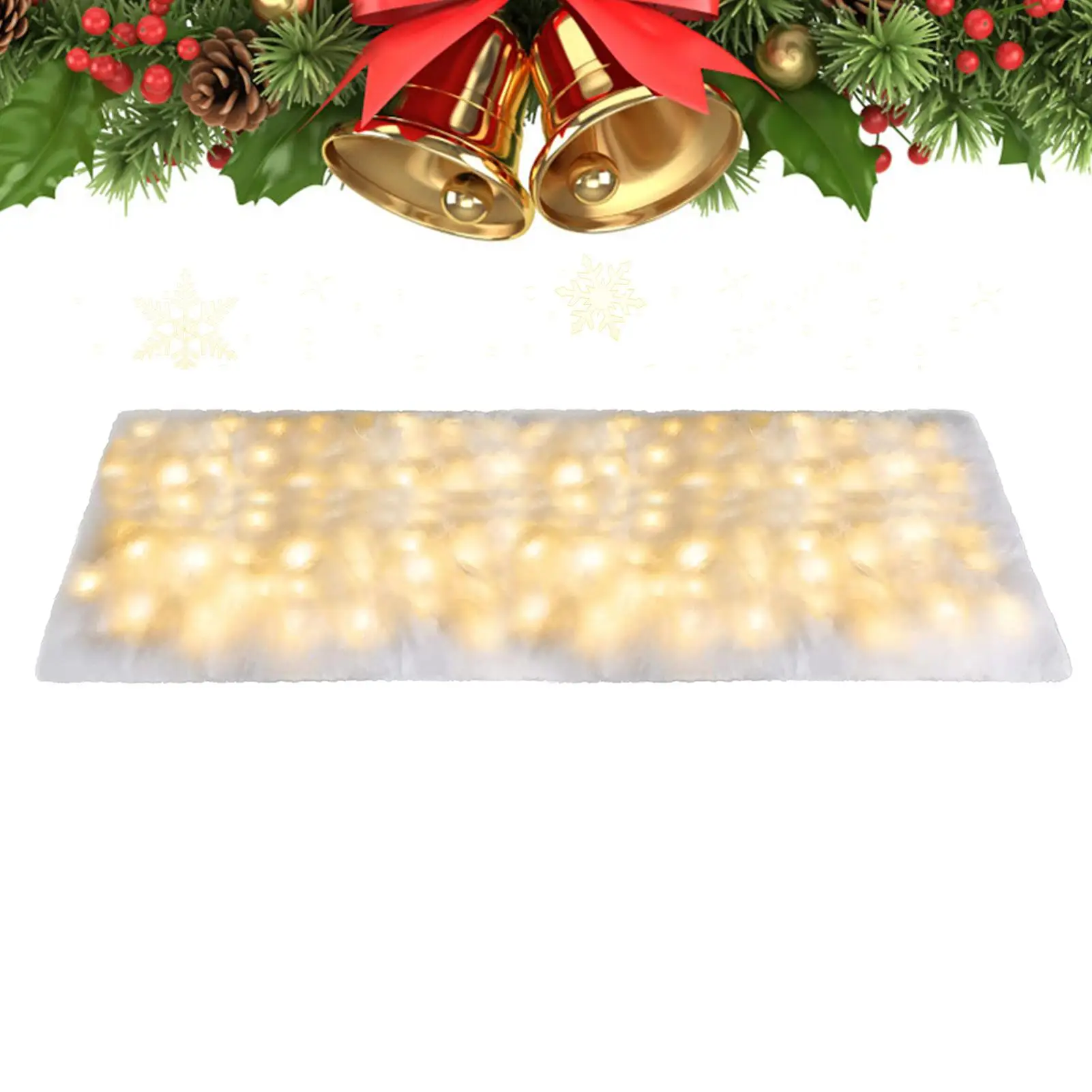Christmas Snow Blanket With Led Light Soft Christmas Snow Blanket With Led Lights 8 Lighting Modes Fake Mat Tablecloth for home