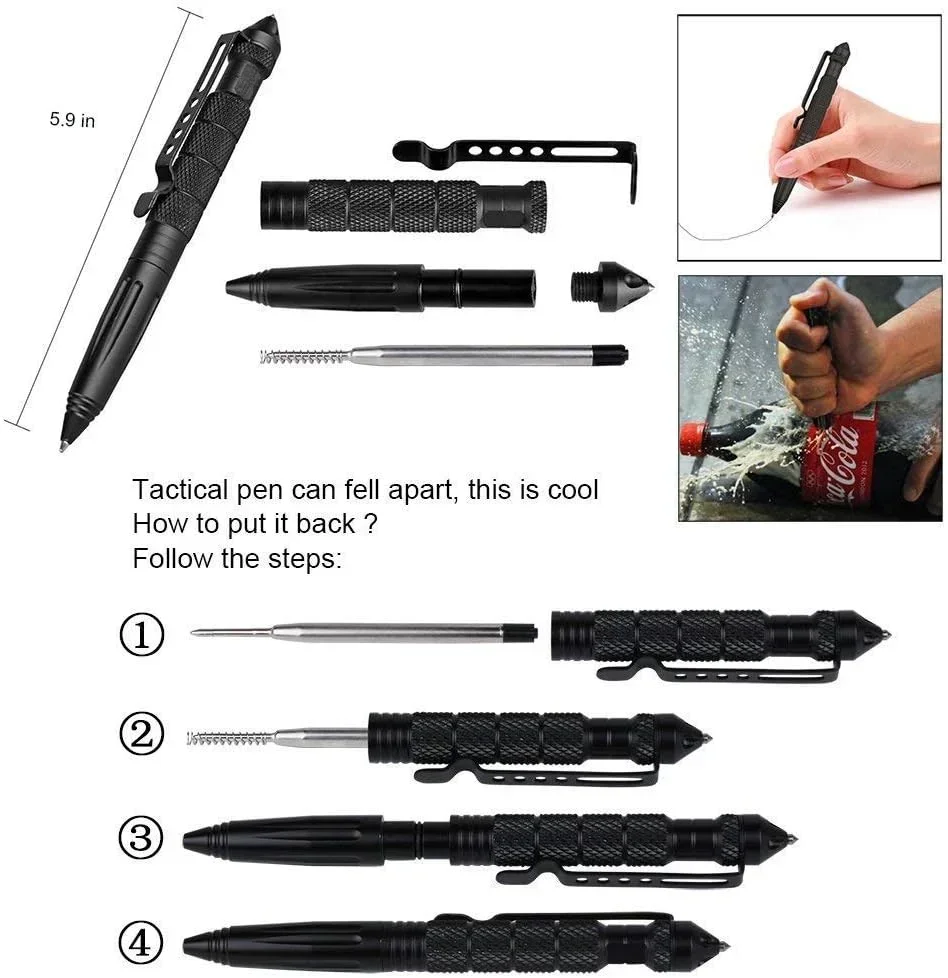 Caneta Quebra-vidros de Autodefesa com Ponta de Tungstênio - Imagem 6