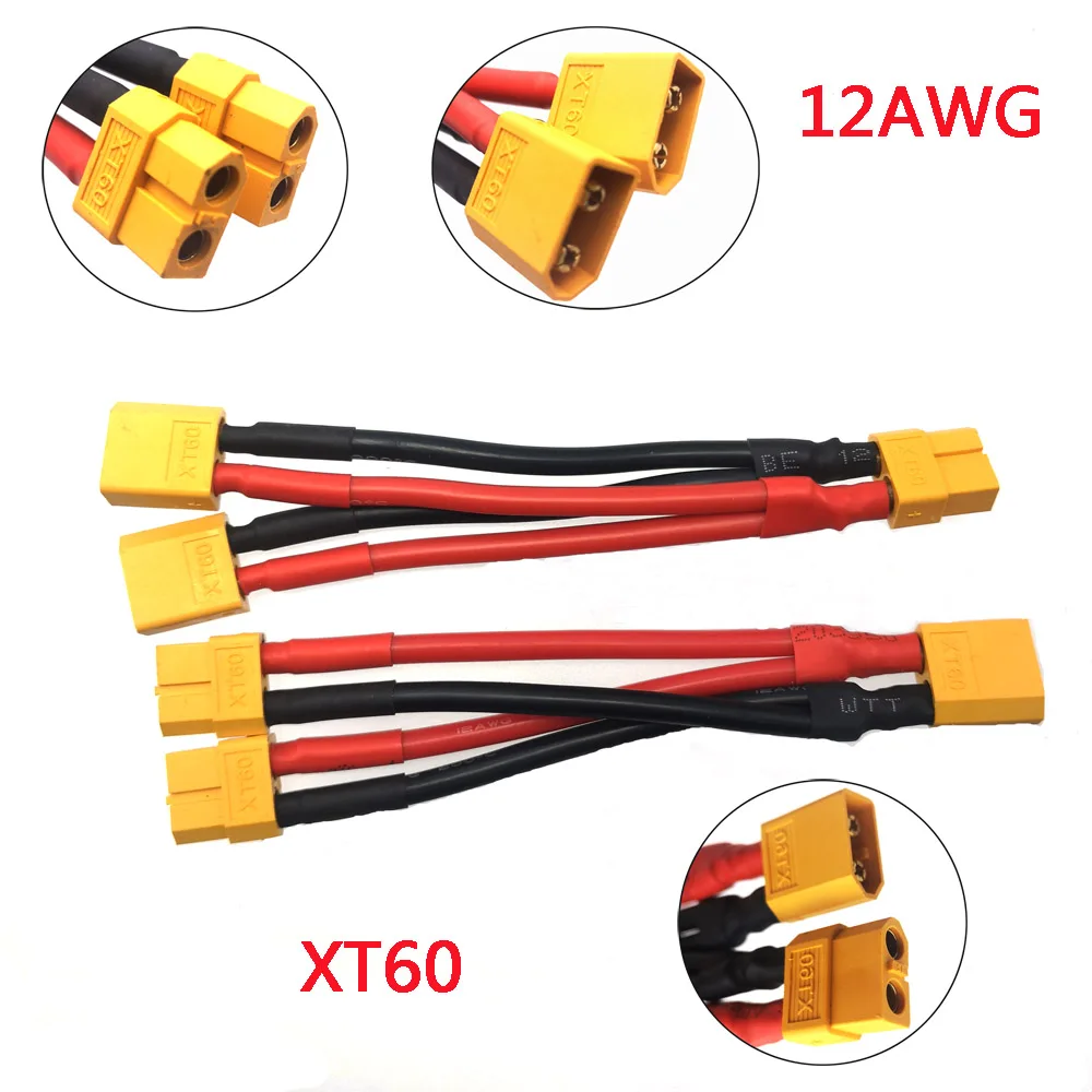Description Picture 6 of item2 Way 3 Way Battery Adapter Cable Y-shaped Harness Connector XT60 XT90 Series Line T Head XT60 Parallel Line Connectors/wiring