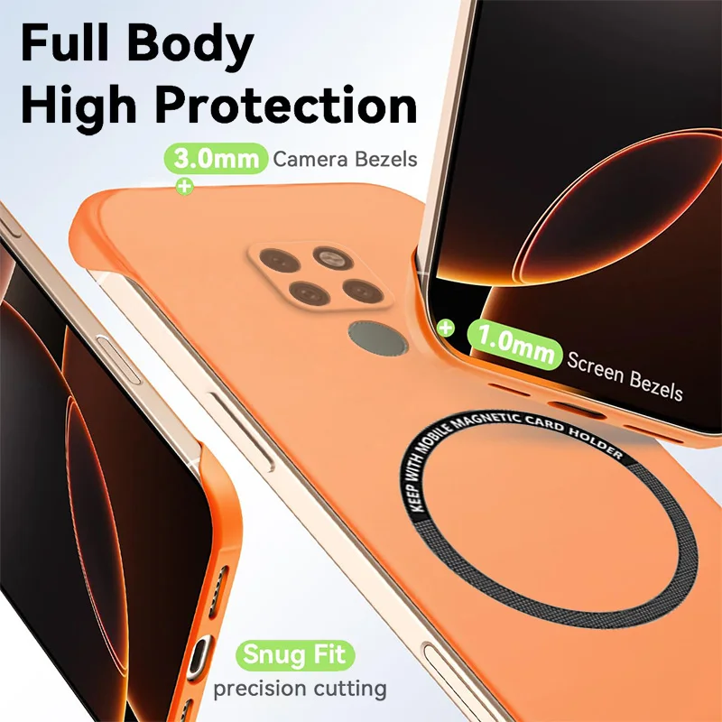 Magnetic Slim Frameless Matte Anti-Scratch Shockproof Phone Case