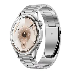 Premium Metal Strap - Stainless Steel Band for Smartwatches (22/20/18mm) (Silver)