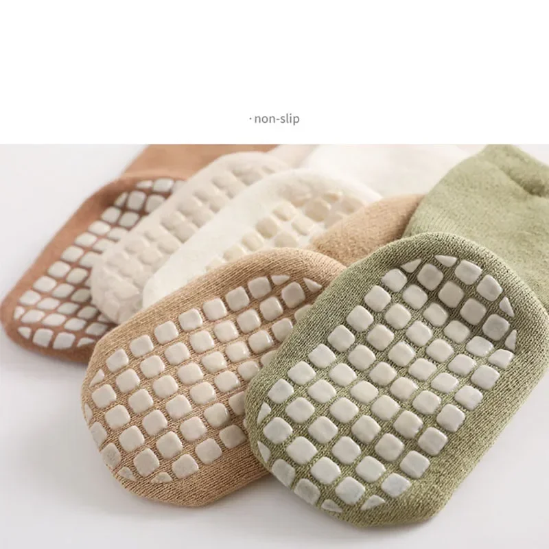 Description Picture 3 of item2025 New Baby Toddler Anti-SlipThermal Socks Mid Calf Indoor Cartoon Grip Silicone Soles Non Skid First Walker Winter Warm