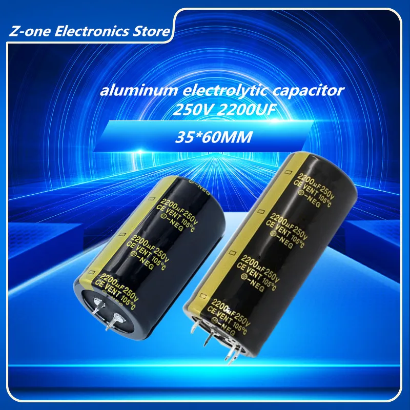 2-5pcs electrolytic capacitors 250V 2200UF 35X60 2-pin 35X80MM 4-pin  high-quality capacitor 250V2200UF 35X60 35X80MM