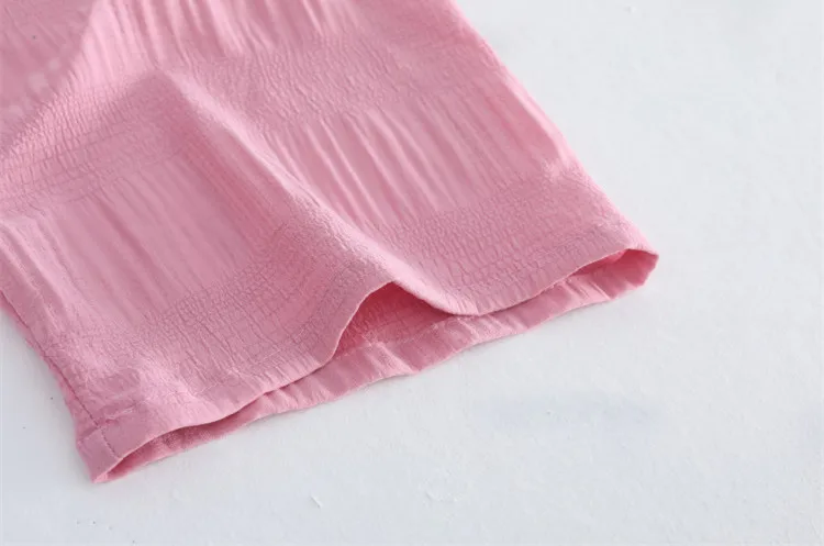 Sommer atmungsaktive Baumwolle zweiteilig Set lässig Kurzarm Hosen Nachtwäsche Anzug Pyjama für Frauen plus Größe Pijama Mujer – Detail 12