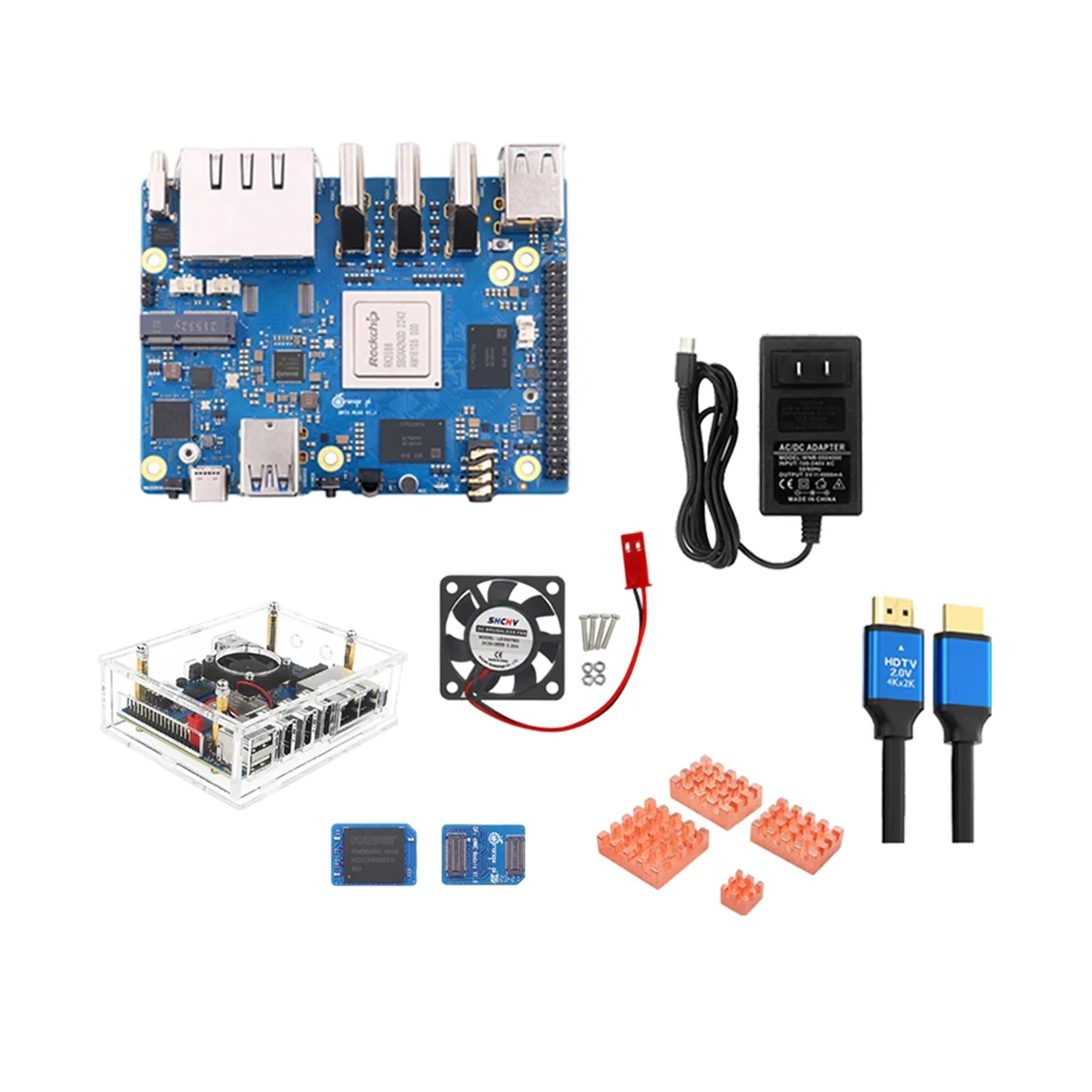 

For Orange Peel 5 Plus 16GBRAM 256GB Emmc Module RK3588 Octa-Core Support 8K Video 2.5G WiFi6 Module Accessories US Plug