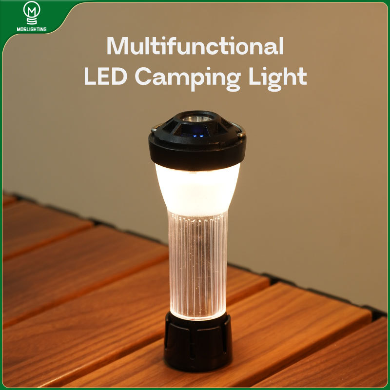 MOSLIGHTING Portable Camping Light with Magnetic USB Rechargeable Camping Lantern Outdoor LED Flashlight Hang Tent Camp Supplies