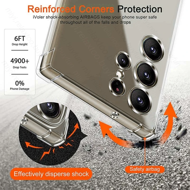 Crystal Clear Shockproof TPU Soft Case with Airbag Protection