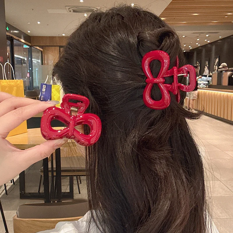 Lot De 2 Pinces à Cheveux Vintage - Bleu à Pois Rouges Et Noeud Rouge - Neuf