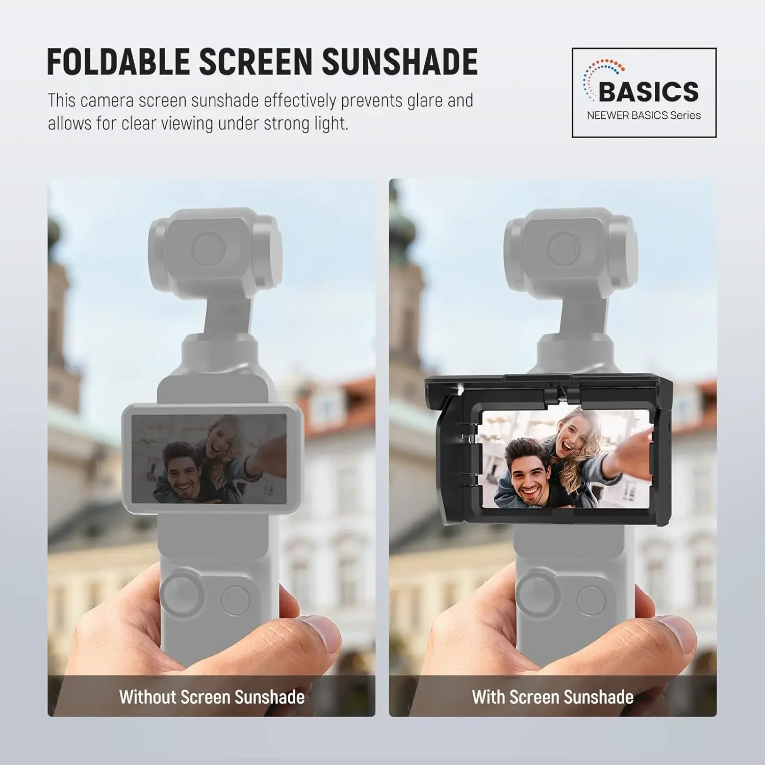 NEEWER Screen Sun Hood For OSMO Pocket 3,Screen Hood Cover,Foldable Gimbal Scre