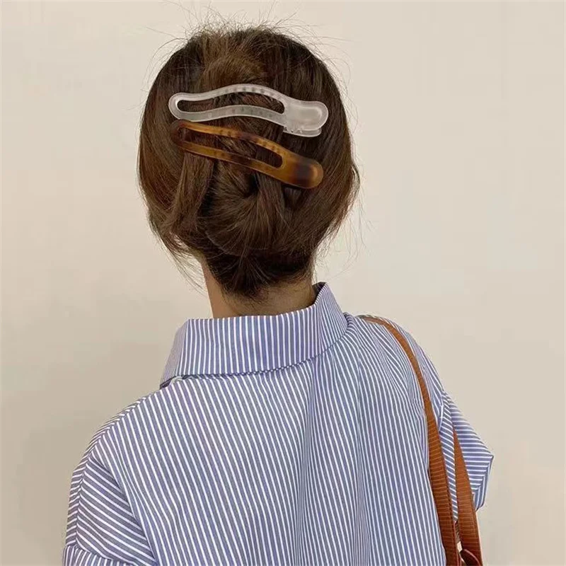 Neue Acryl Matte Entenschnabel Haar Krallen Barrettes Bogen Einfarbig Haar Clips Haar Zubehör Für Frauen Haarnadel Pferdeschwanz Kopfbedeckungen – Detail 3
