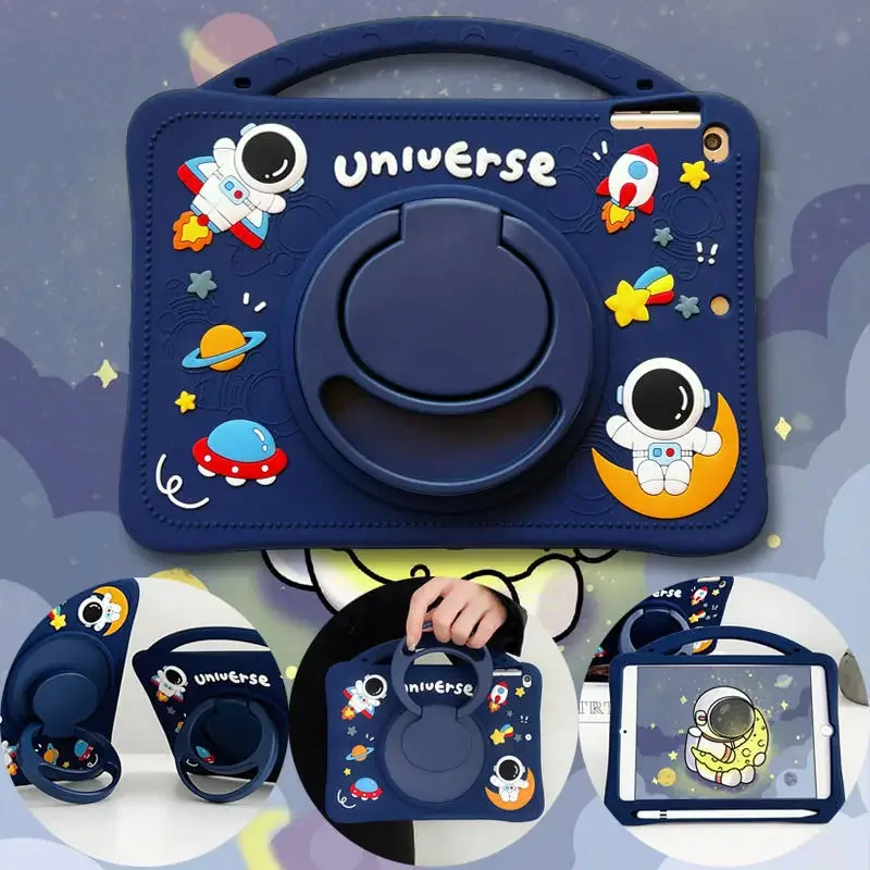 Durable Kids Tablet Case with 360° Rotating Handle & Stand - Shockproof Cover