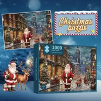 1000 Pieces Christmas Theme Jigsaw Puzzle Exquisite Decorative Christmas Puzzle Gift Box Anti Fade Cardboard Jigsaw Xmas Gifts 2