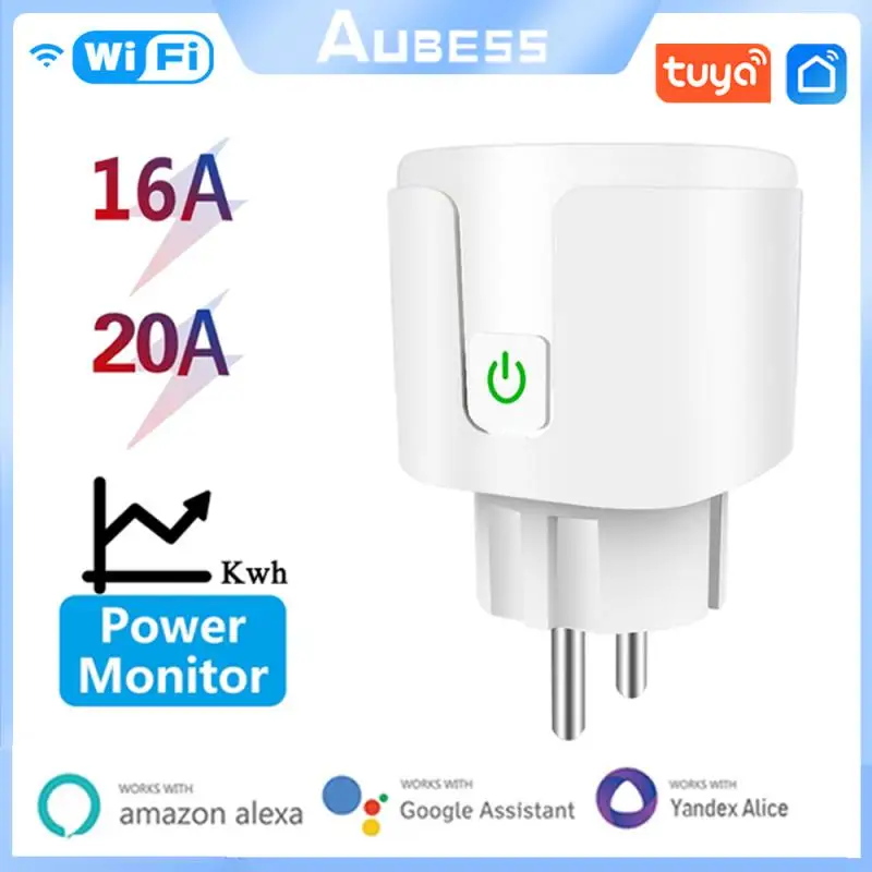 Aubess Smart Socket EU 16A/20A AC100-240V Wifi Smart Plug Power Outlet,  Alexa Google Home Voice Control, For Tuya Smart Life APP - AliExpress