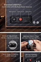 Boîte à remontoir de montres pour montres automatiques, alimentation USB, support rotatif pour montres mécaniques, décoration élégante 5
