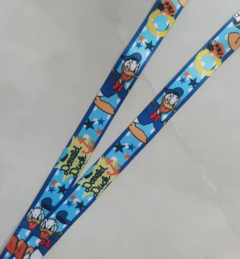 새로운 1개 디즈니 도널드 덕 랜야드 열쇠 목걸이 키 체인 랜야드 키 DIY