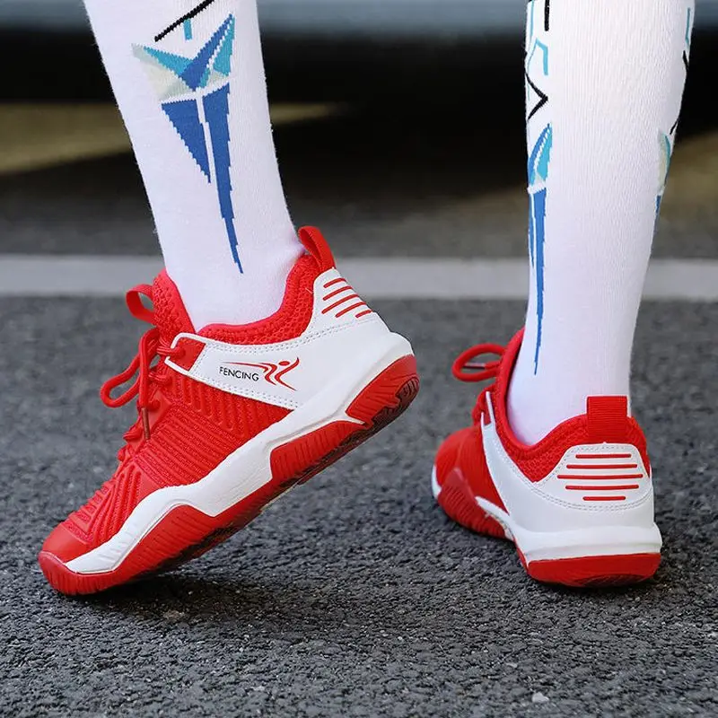 Men Women Professional Fencing Shoes Comfortable Wear-resistant Sports Non-slip Shock-absorbing Competitive Training