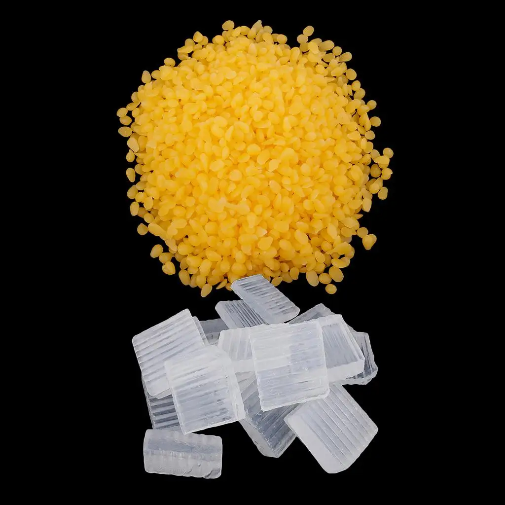 White Melt and Pour Soap Base 1kg + 100g Pure Natural Bees Wax Pastilles Yellow Pellets for Handmade Soap Making Supplies