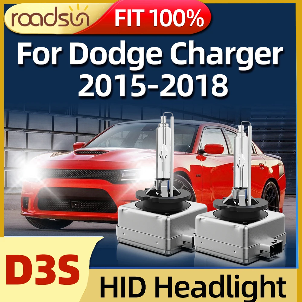 

Roadsun 1 Pair D3S Xenon Light HID Bulb 3800LM Light Car Headlights For Dodge Charger 2015 2016 2017 2018