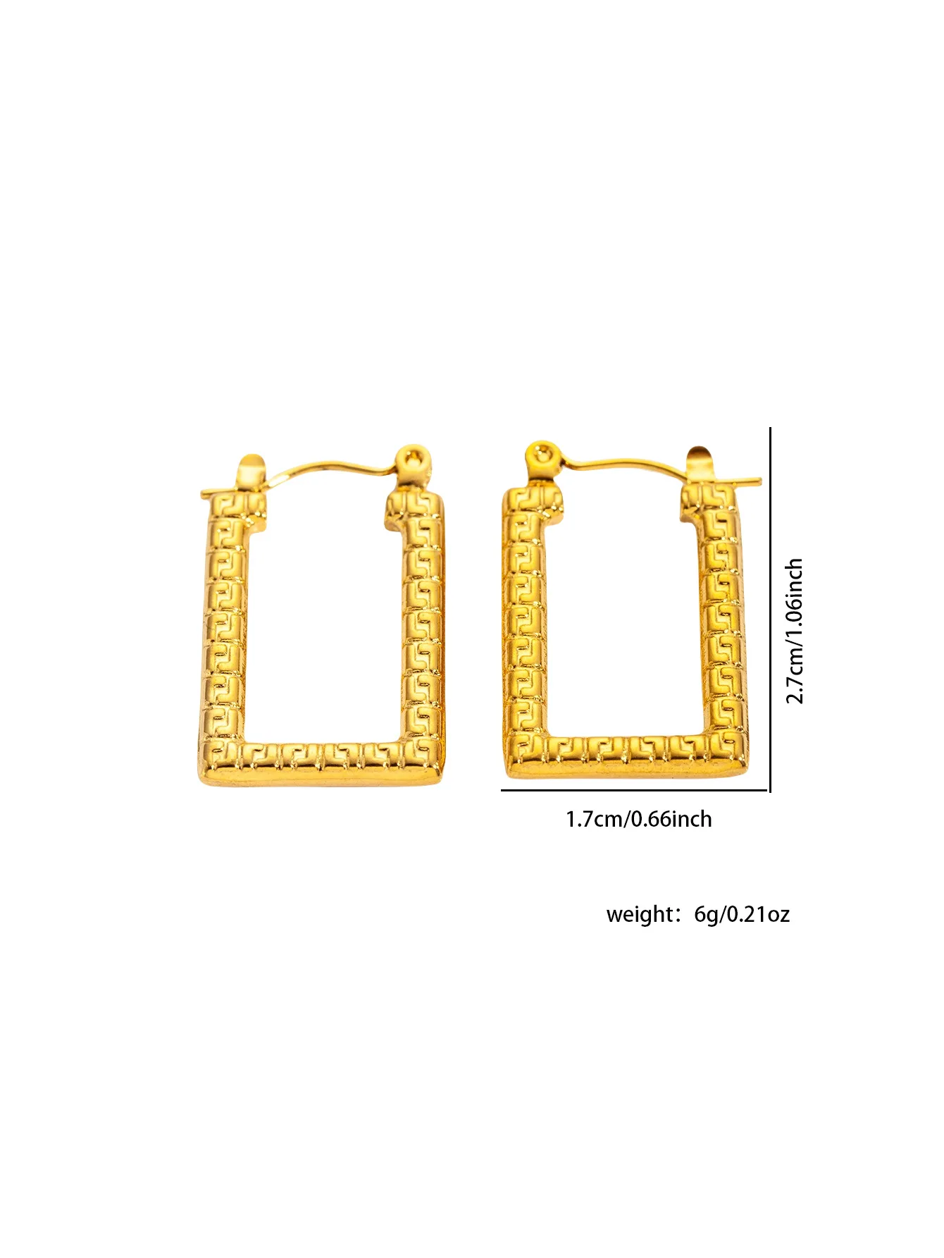Stainless Steel Chunky Waterproof Hoop Earrings for Women Charm Temperament Geometric Thick Earring Jewelry 8