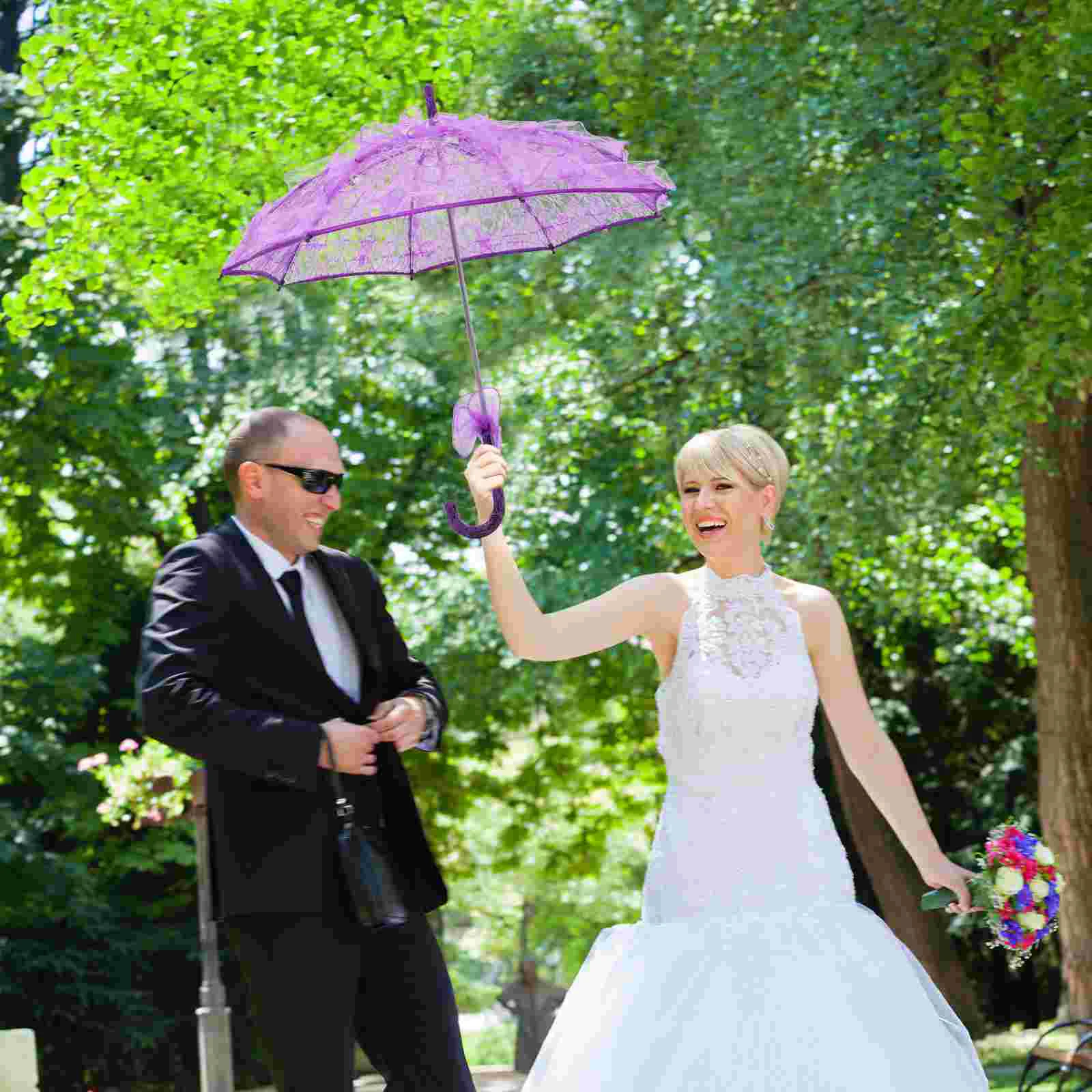 Paraguas de encaje para foto de boda, sombrilla decorativa para novia,  accesorio para espectáculo de escenario, mango ligero, 1 ud. - AliExpress, image size:1600x1600