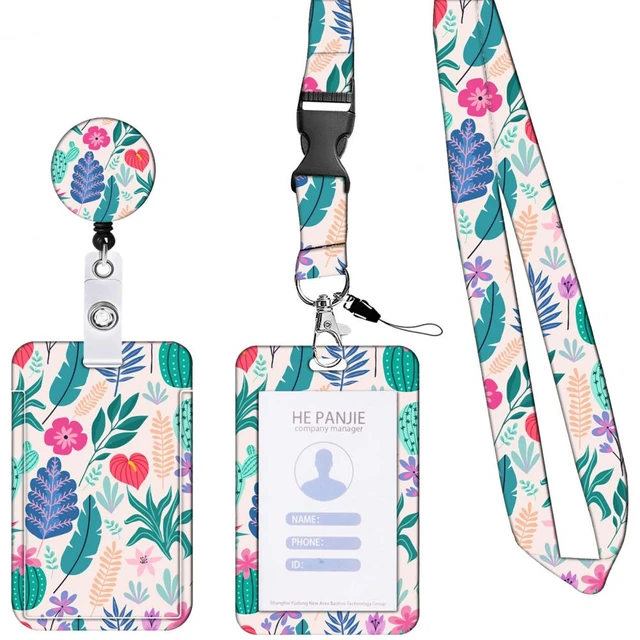 Badge Holder with Lanyard Cute Badge Holder Retractable Reel Clip Badge  Holder Ideal for Nurses Teachers Students - AliExpress