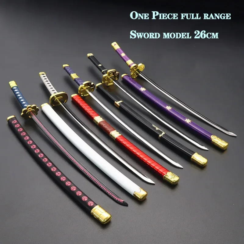 

26cm One Piece Weapon Games Roronoa Zoro Anime Uncut Japanese Samurai Katana Sword Model Cosplay Ninja Toys Knife for Boys Gifts