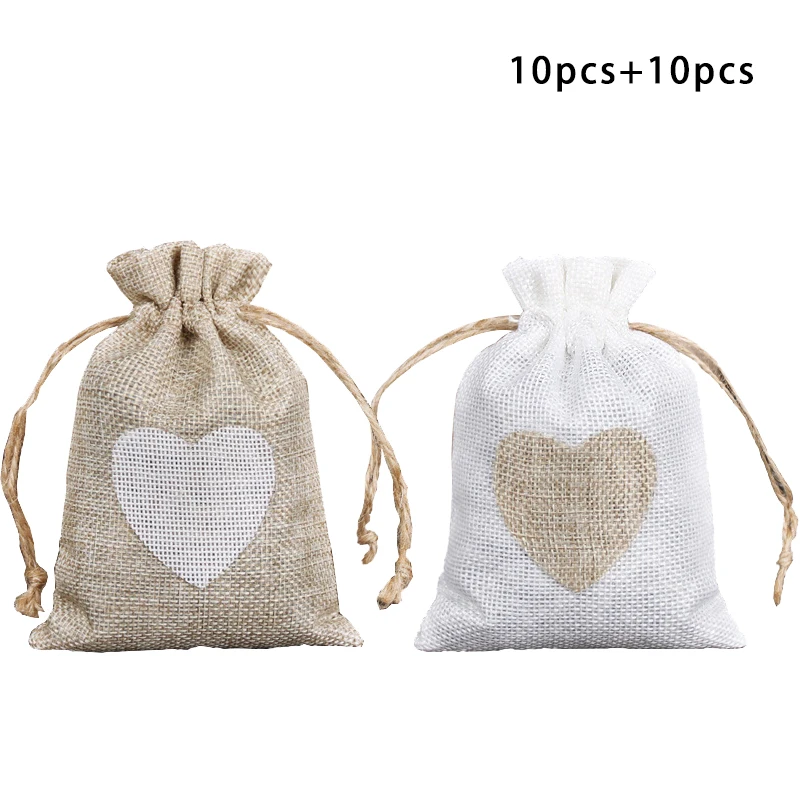 10-20 teile/los Natürliche Leinen Sackleinen Tasche Jute Geschenk Tasche Kordelzug Hochzeit Schmuck Reise Lagerung Beutel Süßigkeiten Taschen – Detail 13
