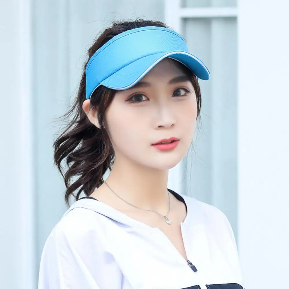 Empty Top Hat Solid Color Men and Women Sports Marathon Tennis No Top Visor Tennis Beach Hat Outdoor Sports