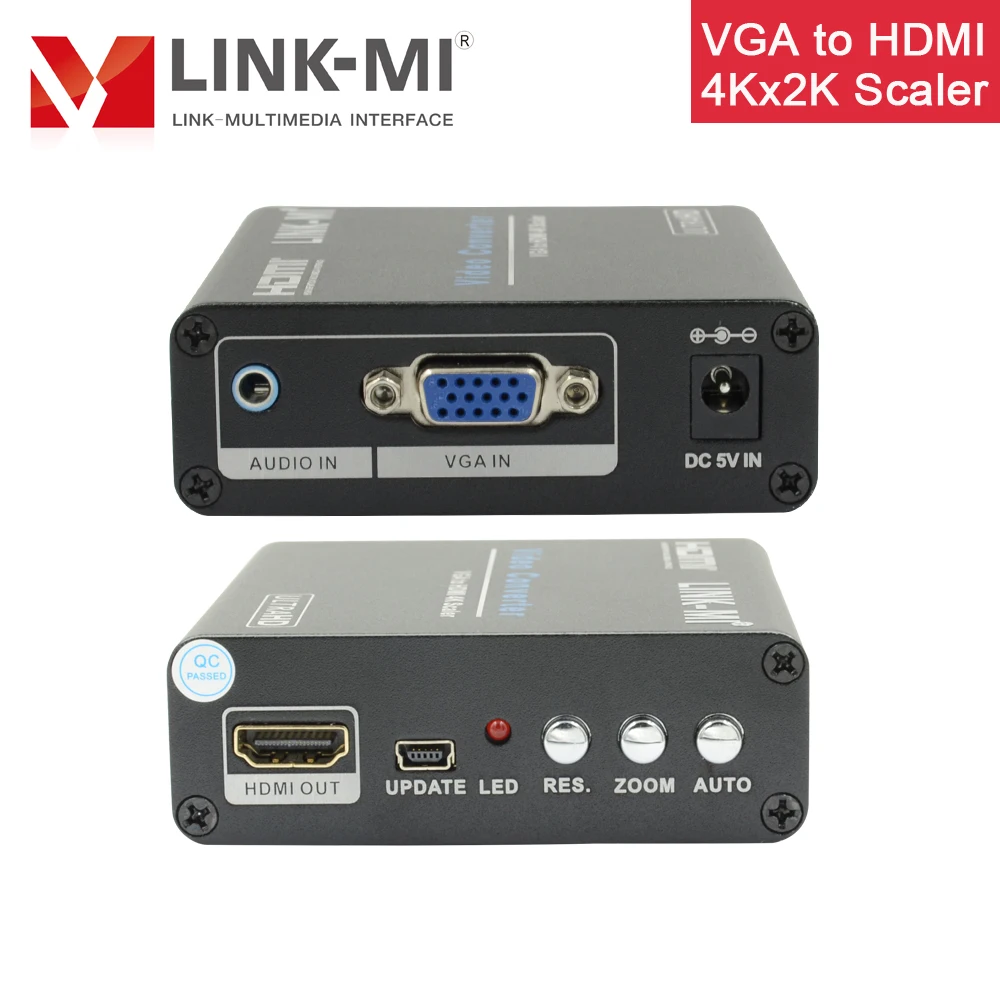 LINK MI VGA to HDMI 4K2K Scaler Converter Box 4Kx2K60Hz analog to