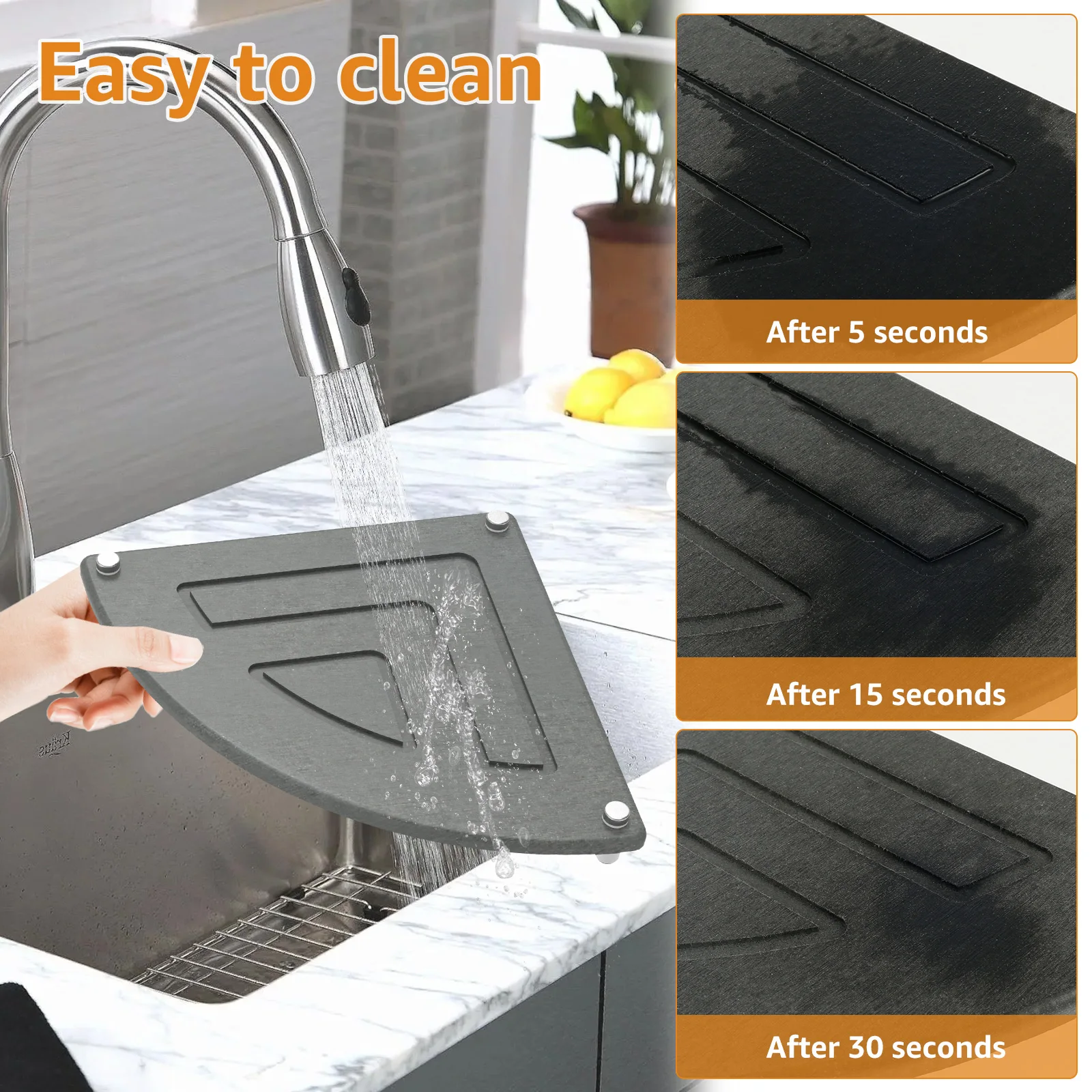 Strong Absorbent Diatomite Sink Tray Sink Caddy Organizer Instant Dry Sink Organizer Reusable Diatomite Bathroom Storage Holder 6