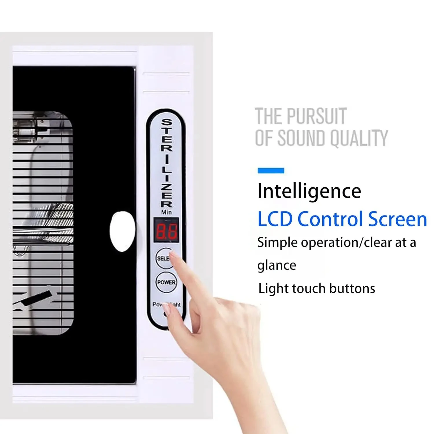Nail Tool Sterilizer 12L Large Capacity Nail Tool Cleaning Machine Cabinet Box with Stainless Tray for Spa and Beauty Tools