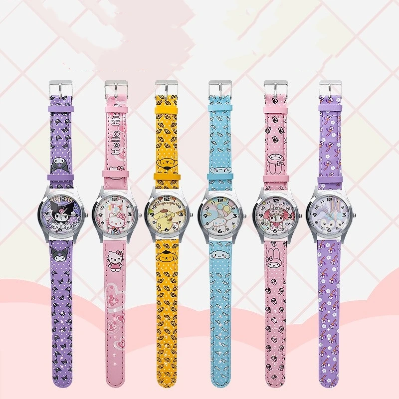 Kawaii Hello Kitty Sanrio Cinnamoroll Anime Exquisite Electronic Watch Kuromi My melody Children's Watch Gifts with Gift Boxs 3